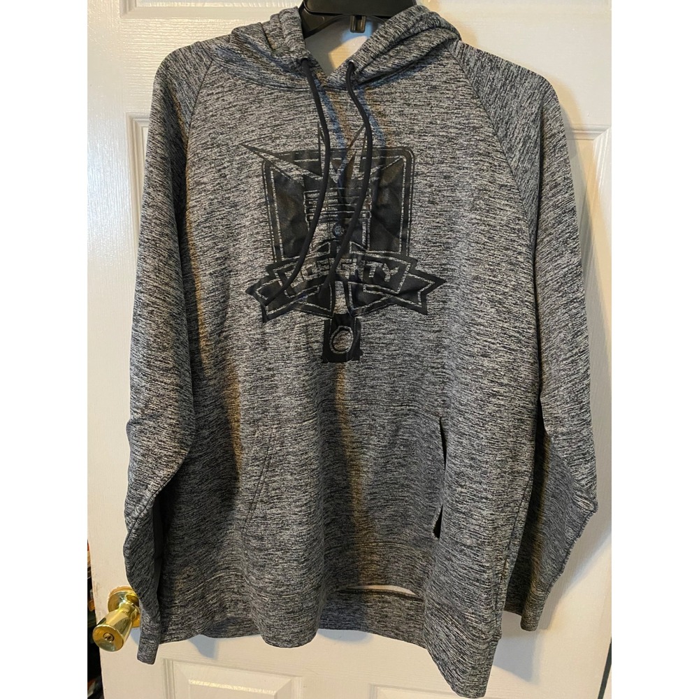 Sport-Tek Mens 2XL Gray Space Dye Heather Graphic Performance Hoodie Sweatshirt